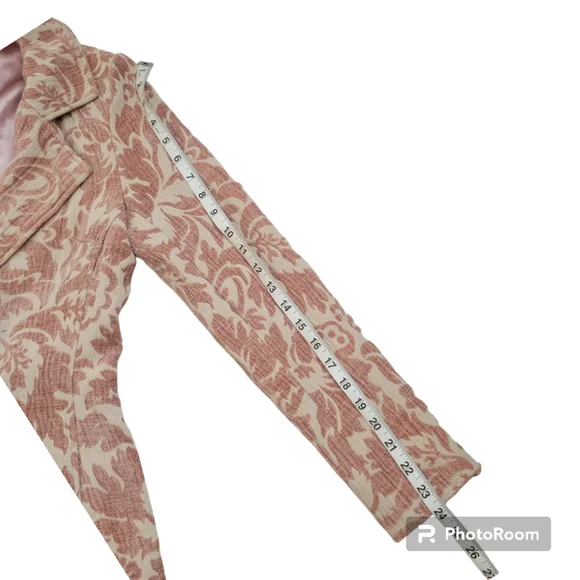 Arden B. Pink Jacquard Belted Straight knee length fully lined coat size XS - Picture 11 of 11
